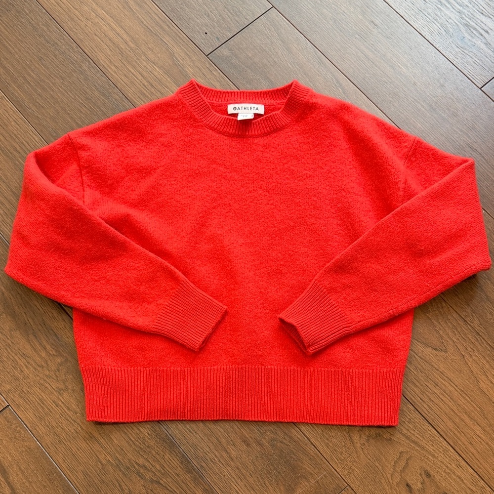 Athleta Alpine Crewneck Women's Red Merino Wool / Cashmere Sweater XXS - C13-004
